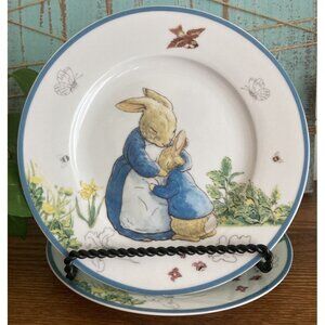 World of Beatrix Potter Peter Rabbit 8" Salad Dessert Plate Easter Set of 2 New